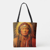 A Native American Indian Chief on a Shoulder トートバッグ (裏面)