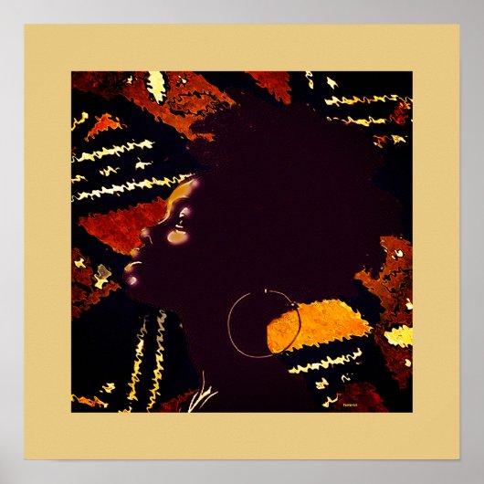 A Natural Vibe — Earth Tone Geometric Portrait ポスター (正面)