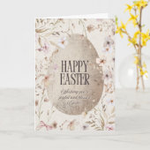 A neutral colour Ester Card with an Easter カード (黄色い花)