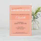 A New Adventure Begins Peach Babyshower Invitation 招待状 (スタンド正面)
