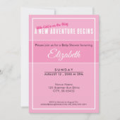 A New Adventure Begins Pink Babyshower Invitation 招待状 (正面)