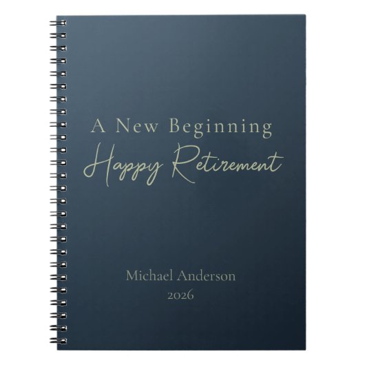 A New Beginning Elegant Personalized Retirement  ノートブック (正面)
