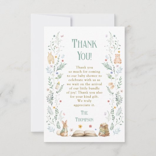 A New Chapter Baby Shower サンキューカード (正面)