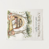 A New Chapter Baby Shower Decorations, Rustic Stor タペストリー (正面(横))