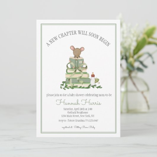 A New Chapter Baby Shower Invitation 招待状 (スタンド正面)