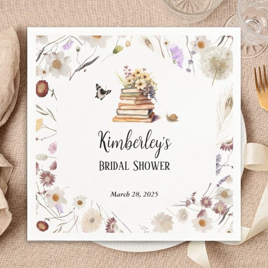 A New Chapter Baby Shower Storybook Wildflower スタンダードカクテルナプキン