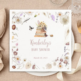 A New Chapter Baby Shower Storybook Wildflower スタンダードカクテルナプキン