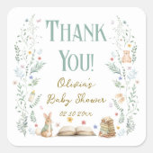 A New Chapter Baby Shower Thank You Favor スクエアシール (正面)