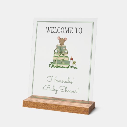 A New Chapter Baby Shower Welcome アクリルサイン (傾斜)