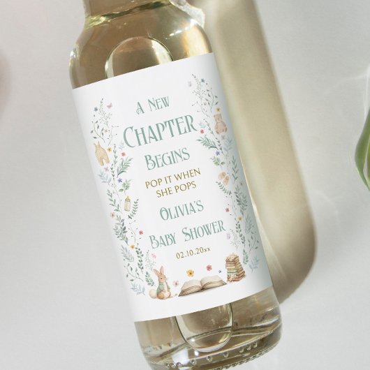 A New Chapter Baby Shower Welcome  ワインラベル