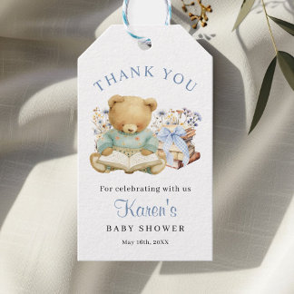 A New Chapter Begin Bear Baby Shower Thank you ギフトタグ