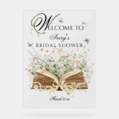 A New Chapter Begin Book Wildflower bridal shower アクリルサイン (正面)