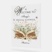 A New Chapter Begin Book Wildflower bridal shower アクリルサイン (傾斜)