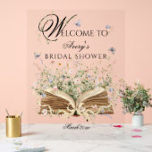 A New Chapter Begin Book Wildflower bridal shower アクリルサイン (ウェディング)