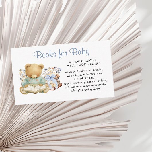 A New Chapter Begin Cute Bear Books for Baby エンクロージャーカード