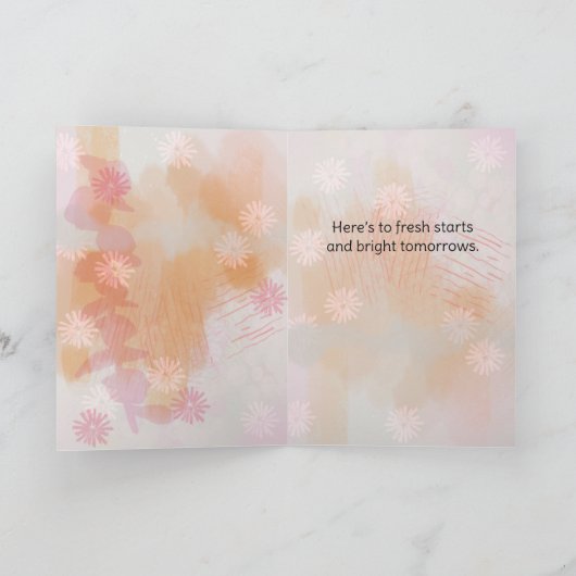 A New Chapter Begins Abstract Greeting Card カード (内部)