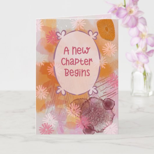 A New Chapter Begins Abstract Greeting Card カード (蘭)