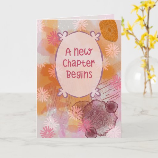 A New Chapter Begins Abstract Greeting Card カード (黄色い花)