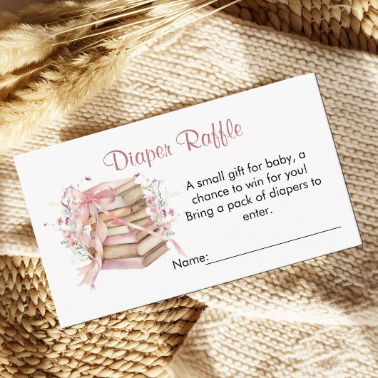A New Chapter Begins Baby Shower Diaper Raffle エンクロージャーカード