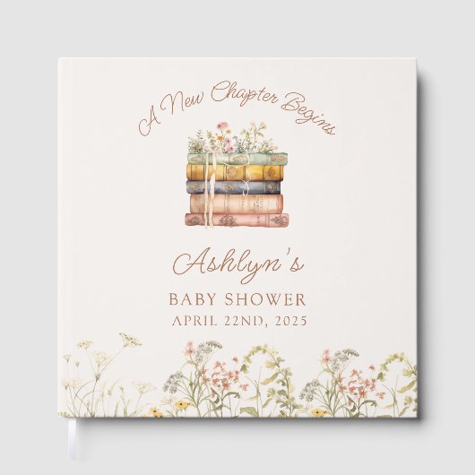 A New Chapter Begins Baby Shower Guest Book ゲストブック (正面)