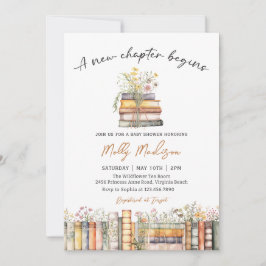 A New Chapter Begins Baby Shower Invitation 招待状