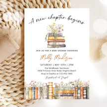 A New Chapter Begins Baby Shower Invitation