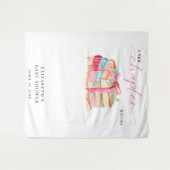 A New Chapter Begins Baby Shower Watercolor Books  タペストリー (正面(横))