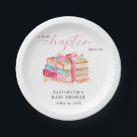 A New Chapter Begins Baby Shower Watercolor Books  ペーパープレート<br><div class="desc">Celebrate the start of a beautiful new chapter with these charming baby shower paper plates featuring a watercolor stack of books tied with a ribbon. Designed for book-themed baby showers and storybook-inspired celebrations, these personalized plates add a sweet and coordinated touch to your dessert table or party setting. Hand-painted by...</div>