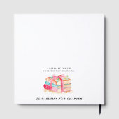 A New Chapter Begins Baby Shower Watercolor Pink ゲストブック (裏面)