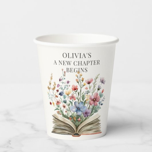 A New Chapter Begins Book Baby Shower 紙コップ (裏面)