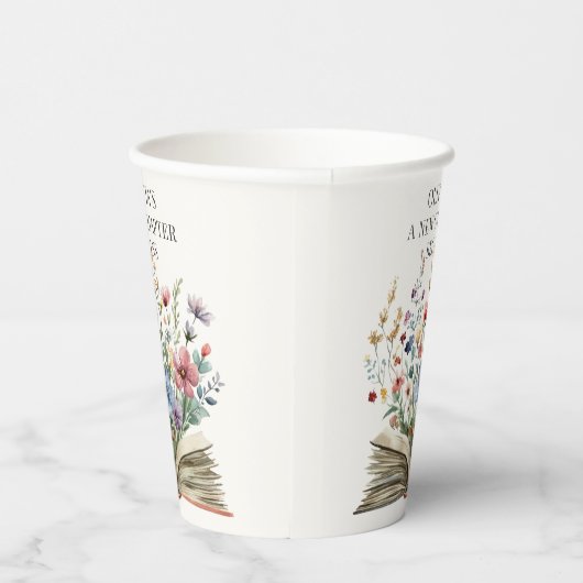 A New Chapter Begins Book Baby Shower 紙コップ (右)