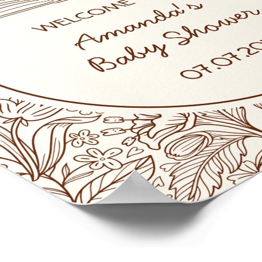 A New Chapter Begins Book Baby Shower Welcome ポスター (角)