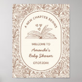 A New Chapter Begins Book Baby Shower Welcome ポスター (正面)