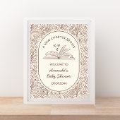 A New Chapter Begins Book Baby Shower Welcome ポスター