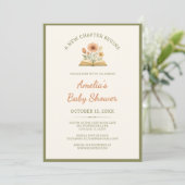 A New Chapter Begins - Book Theme Baby Shower 招待状 (スタンド正面)
