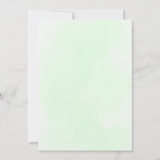 A New Chapter Begins bookneutral green baby shower 招待状 (裏面)