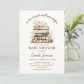 A New Chapter Begins Books Baby Shower Invitation 招待状 (スタンド正面)