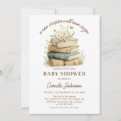 A New Chapter Begins Books Baby Shower Invitation 招待状 (正面)
