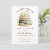 A New Chapter Begins Books Baby Shower Invitation 招待状 (スタンド正面)