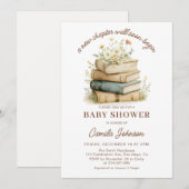 A New Chapter Begins Books Baby Shower Invitation 招待状 (正面/裏面)