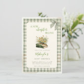 A New Chapter Begins Books Floral Baby Shower 招待状 (スタンド正面)