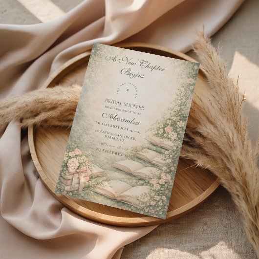 A New Chapter Begins Bridal Shower 招待状