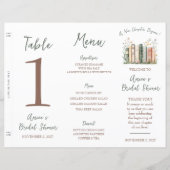 A New Chapter Begins!  Bridal Shower Menu Trifold  (正面)