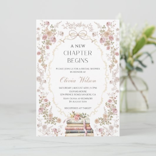 A New Chapter Begins Bridal Shower Party 招待状 (スタンド正面)