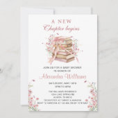 A New Chapter Begins Coquette Books Baby Shower 招待状 (正面)