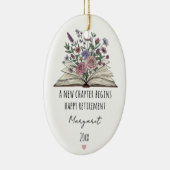 A New Chapter Begins Custom Floral Retirement セラミックオーナメント (右)