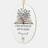 A New Chapter Begins Custom Floral Retirement セラミックオーナメント (左)