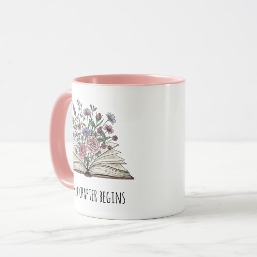A New Chapter Begins Custom Floral Retirement マグカップ (正面左)