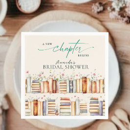A New Chapter Begins Floral Books Bridal Shower スタンダードカクテルナプキン