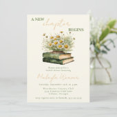 A New Chapter Begins Floral Books Bridal Shower 招待状 (スタンド正面)